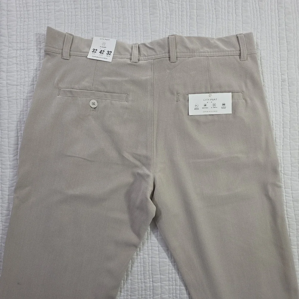 Denim & Flower Ricky Singh Men's City Pant 32x28 Taupe Slim Fit Stretch NWT